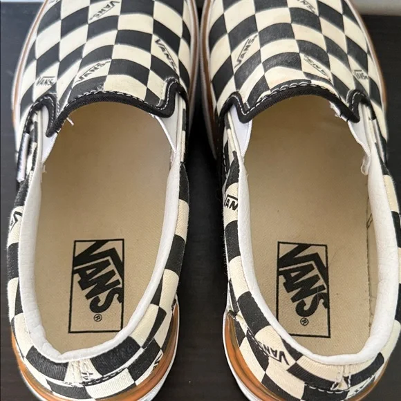 Vans Women's Stacked Checkerboard Slip-On Shoes - Black and White - Size 8.5 - Picture 6 of 11
